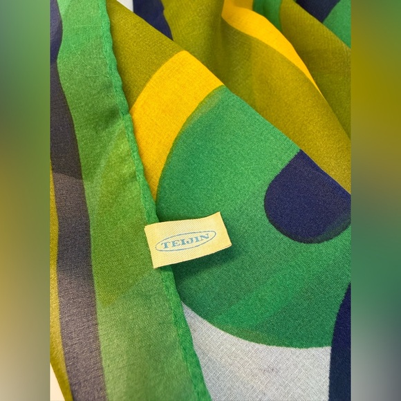 Teijin Accessories - Vintage Colorful Teijin Scarf Geometric Design from Japan